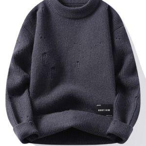 High-End Luxury Knitted Men's Thickened Sweater Dark Gray