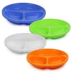 3 Compartment Disposable Plates Assorted x25