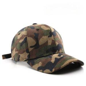 Men’s Camouflage Corduroy Outdoor Sports Baseball Cap Red