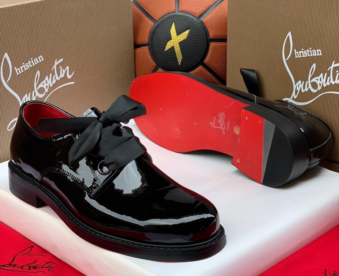 Christian Louboutin Derloon Derby Shoes – Black Patent Leather