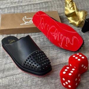 Christian Louboutin “Take It Easy” Rubber Slides – Black