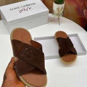 Dolce & Gabbana DG Cut-Out Suede Slides