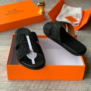 Hermès Sellier Crystal-Embellished Sandals