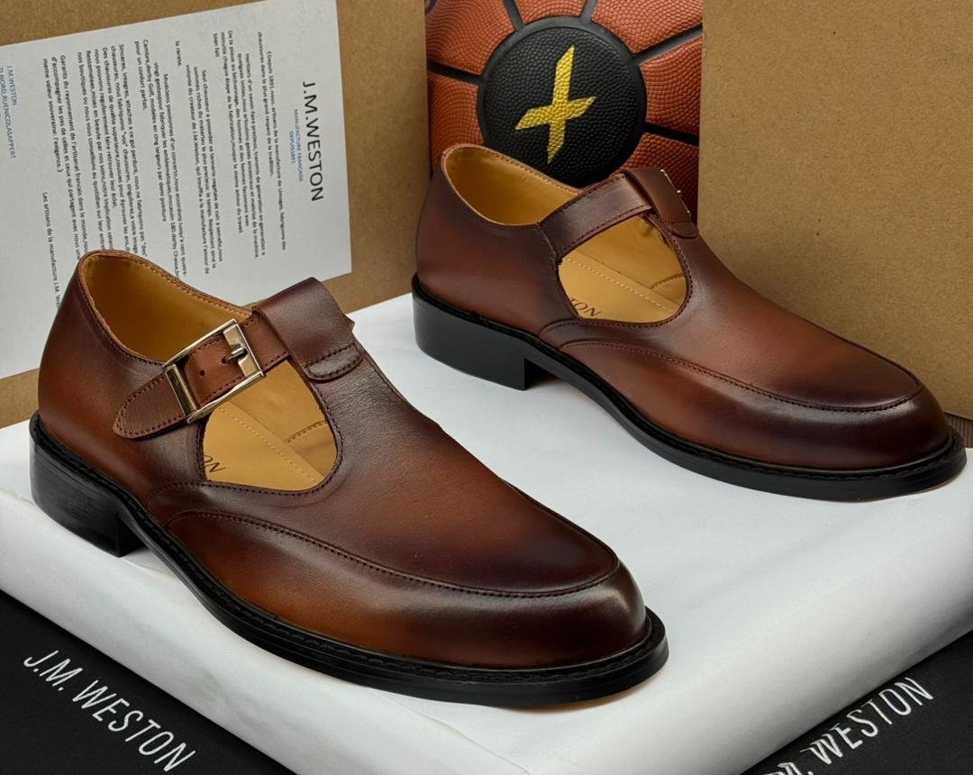 J.M. Weston Brown Smooth Leather Sandals