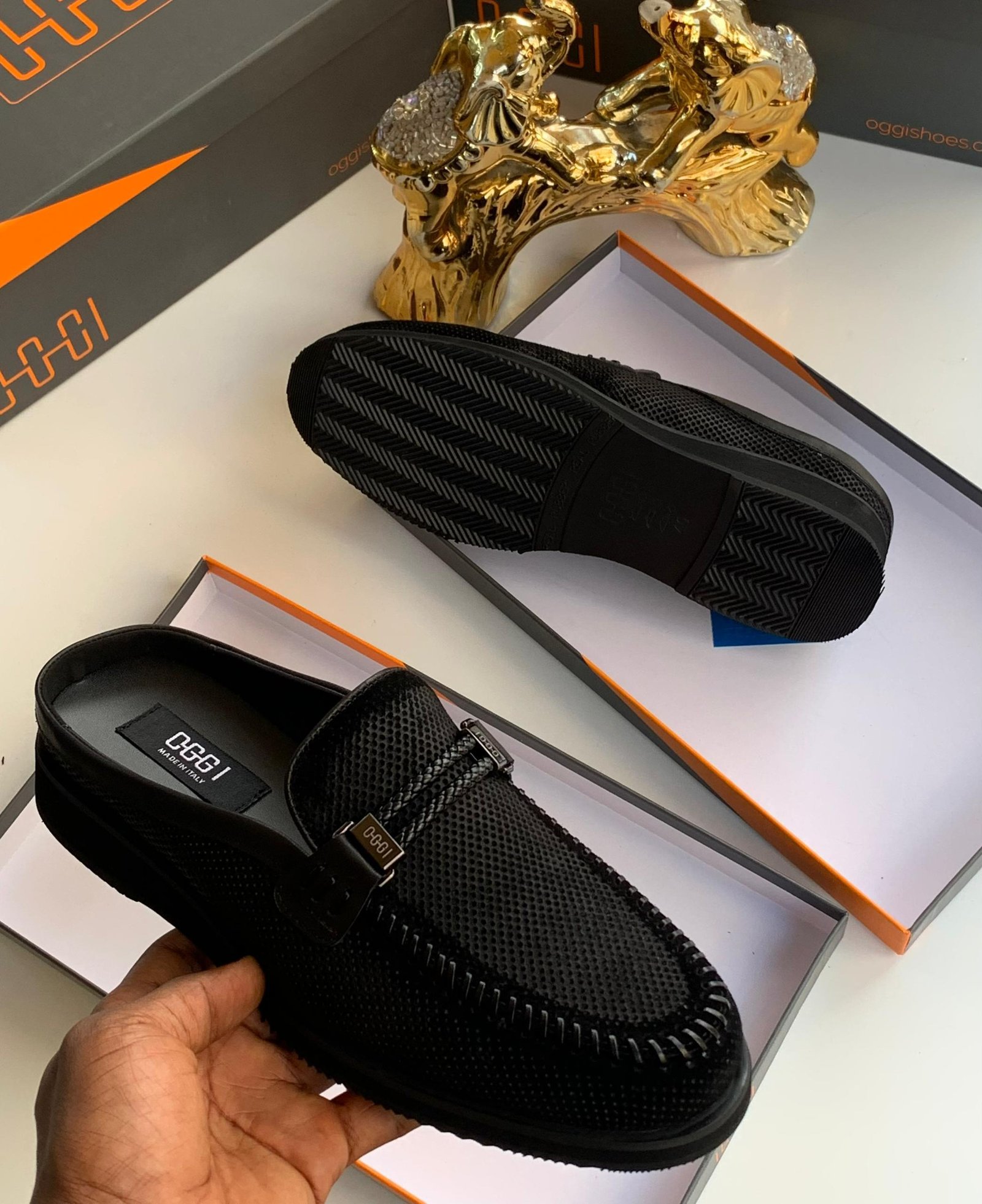 OGGI Men’s Leather Mule Loafers