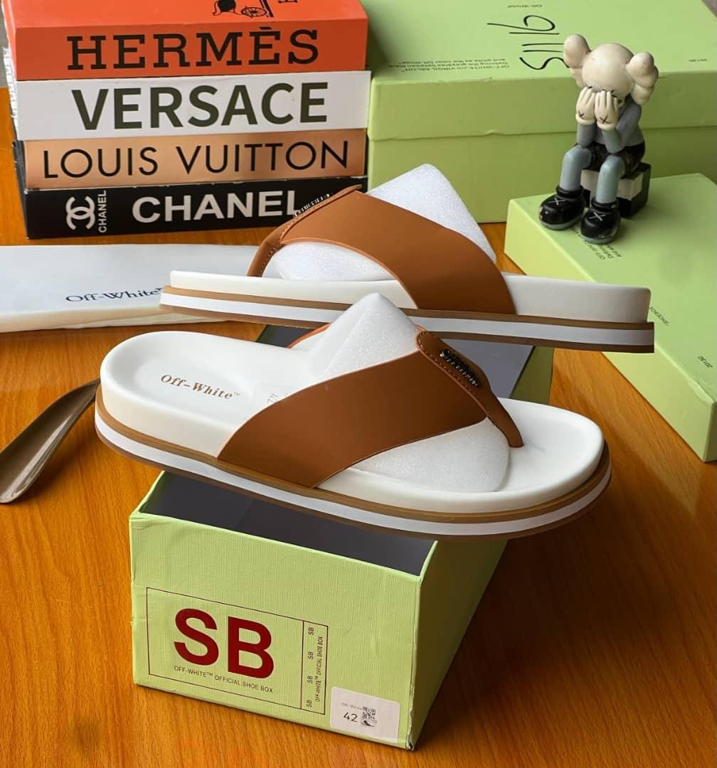 Off-White Palm Leather Slippers