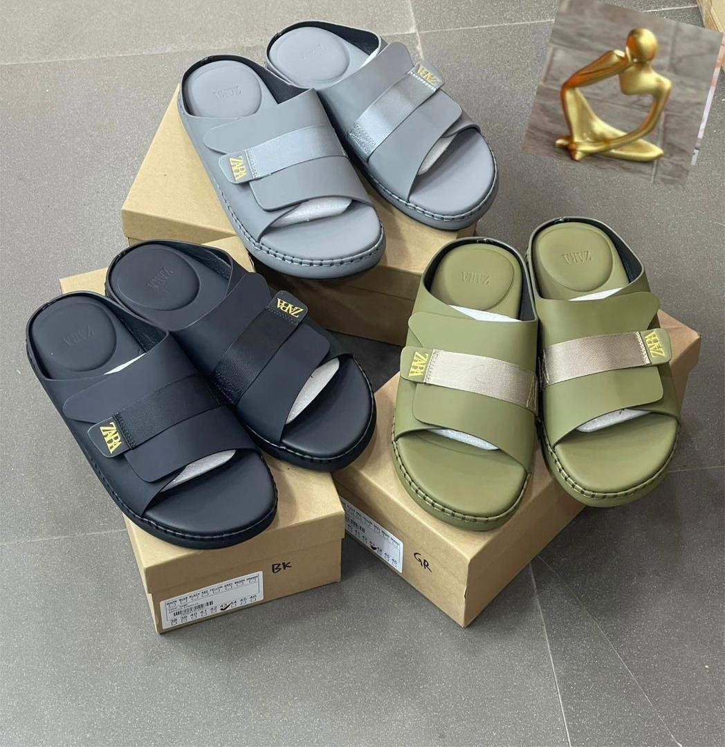 Zara Hook-and-Loop Strap Slides