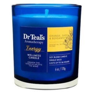 Dr Teal's Aromatherapy Energy Wellness Candle Orange, Sage & Bergamot 170 g