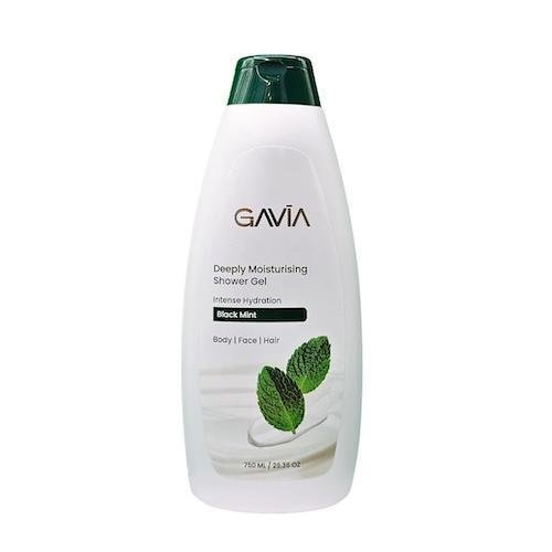 Gavia Deep Moisturising Intense Hydration Shower Gel Body, Face, Hair Black Mint 750 ml