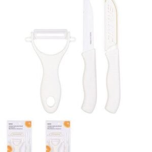 Miniso Kitchen Tools (Medium Knife, Small Knife & Vegetable Peeler) Assorted Colours
