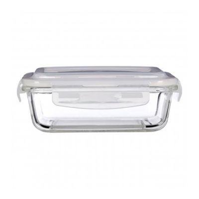 Premier Freska Rectangle 2 Compartment Glass Container 640 ml
