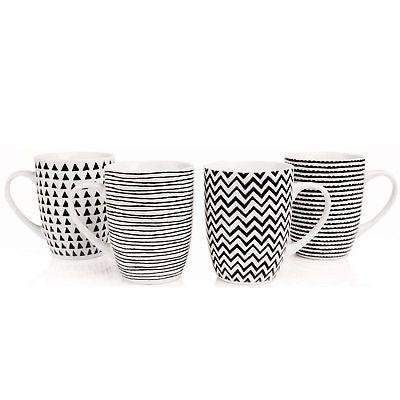 Sabichi Geo Sketch Mugs - 4 Pieces